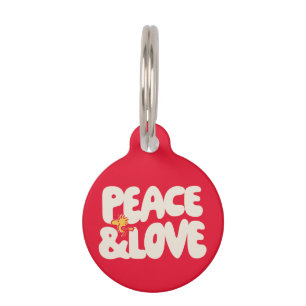Médaillon Pour Animaux cacahuètes   Woodstock Peace & Love