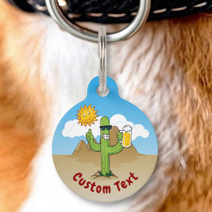 Médaillon Pour Animaux Cactus avec bière