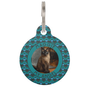 Médaillon Pour Animaux Cadeau amateur de chat mignon Chevron Symétrie