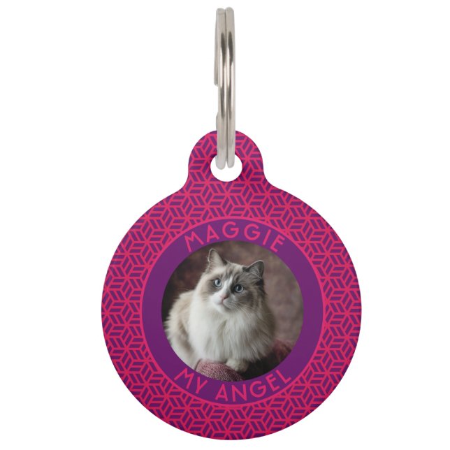 Médaillon Pour Animaux Cadeau Beau Papa Chat Hexagone (Devant)