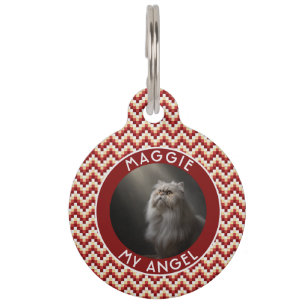 Médaillon Pour Animaux Cadeau chat personnalisé Bold Herringbone