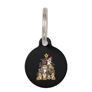 Médaillon Pour Animaux Cadeau Chien Arbre de Noël Chien Bouledogue Angl