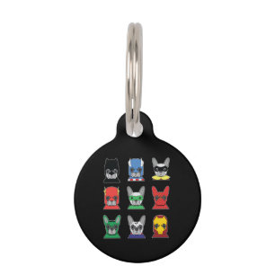 Médaillon Pour Animaux Cadeau Chien   Designs Super Héros Bouledogue Fran