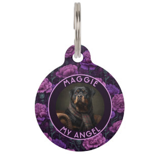 Médaillon Pour Animaux Cadeau Classique pour Amateur de Chats Œillets Flo