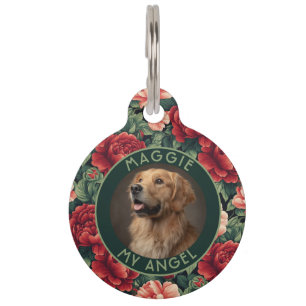 Médaillon Pour Animaux Cadeau classique pour parents de chiots Rose Flora