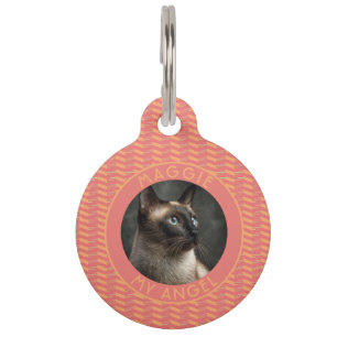 Médaillon Pour Animaux Cadeau coloré pour amateur de chat à carreaux en l