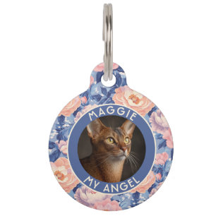 Médaillon Pour Animaux Cadeau d'amant de chien mignon Rose Fleur