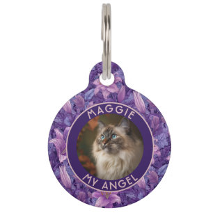 Médaillon Pour Animaux Cadeau de chat unique Lys Floral