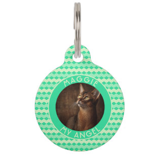 Médaillon Pour Animaux Cadeau de maman de chat à la mode Chevron Print