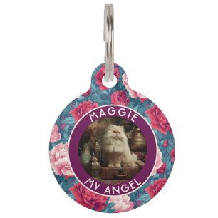Médaillon Pour Animaux Cadeau de maman de chien mignon Fleur de pivoines
