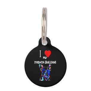 Médaillon Pour Animaux Cadeau Frenchie   J'aime Mon Bouledogue Français C