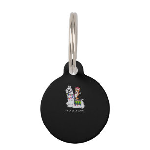 Médaillon Pour Animaux Cadeau lama   Lama et chien chantent ensemble