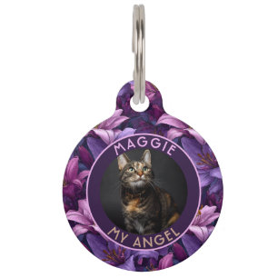 Médaillon Pour Animaux Cadeau Papa Chat Tendance Motif Lys