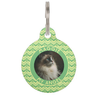 Médaillon Pour Animaux Cadeau personnalisé de chat mignon en chevron