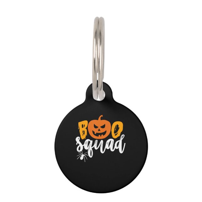 Médaillon Pour Animaux Cadeau Spider | Boo Squad - Citrouille Spider Hall (Devant)