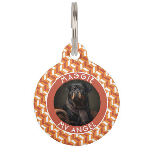 Médaillon Pour Animaux Cadeau unique pour amateur de chats Chevron Checke