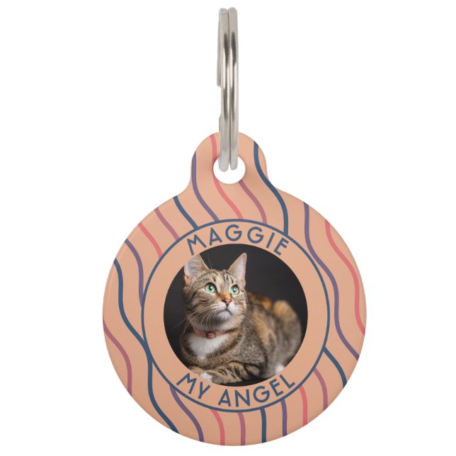 Médaillon Pour Animaux Cadeau unique pour maman de chat rayé (Devant)