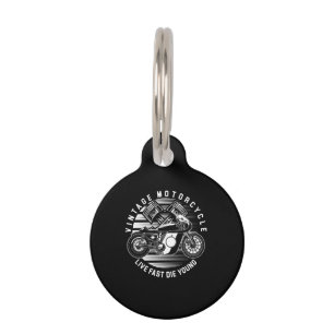Médaillon Pour Animaux Cadeau vintage De Course De Moto Pour Biker