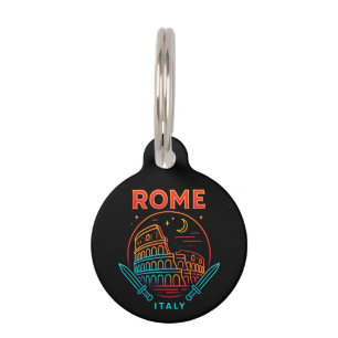 Médaillon Pour Animaux Cadeaux de Souvenirs Vintage Roma Italia Colosseum