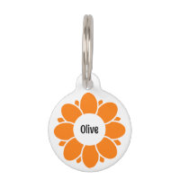 Cadre de fleur orange mignon pour nom de chien