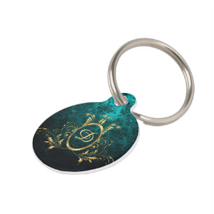 Médaillon Pour Animaux Cadre en or Damask de luxe Personnalisé