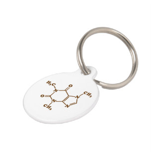 Médaillon Pour Animaux Café caféine Formule chimique moléculaire