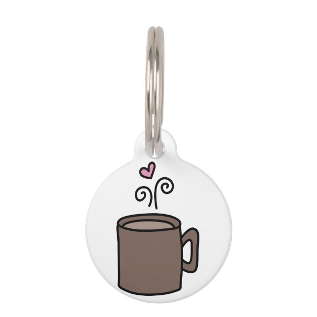 Médaillon Pour Animaux Café de coeur (Devant)