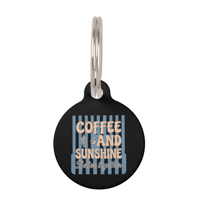 Médaillon Pour Animaux  Café Rétro Groovy et Soleil Mieux Ensemble  (Devant)