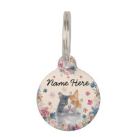 Calico Chat avec manteau tricolore Cercle floral
