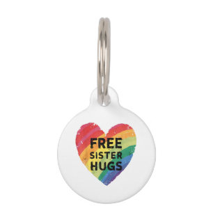 Médaillon Pour Animaux Câlins de sœur gratuits LGBT Gay Lesbienne Mois de