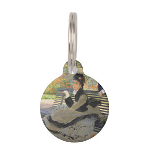 Médaillon Pour Animaux Camille Monet sur un banc Claude Monet