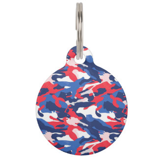 Médaillon Pour Animaux Camo Patriotique Rouge Blanc Bleu Américain Libert