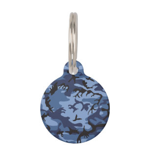 Médaillon Pour Animaux Camouflage bleu marine, Militaire, Armée