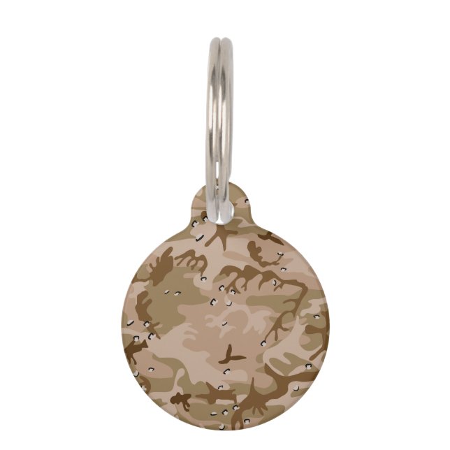 Médaillon Pour Animaux Camouflage Désert Avec Galets, Militaire, Armée (Devant)