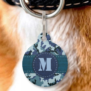 Médaillon Pour Animaux Camouflage marine