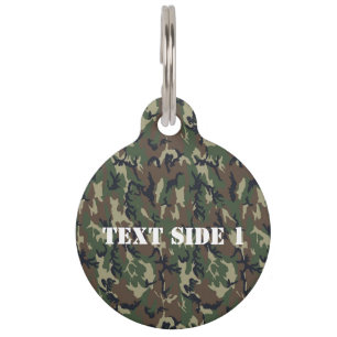Médaillon Pour Animaux Camouflage militaire de Woodland