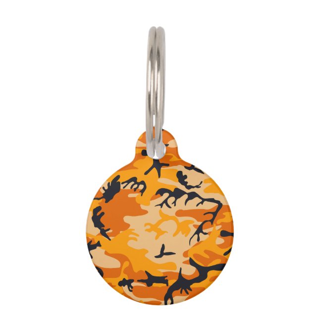 Médaillon Pour Animaux Camouflage orange, Militaire, Armée (Devant)