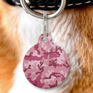 Médaillon Pour Animaux Camouflage rose