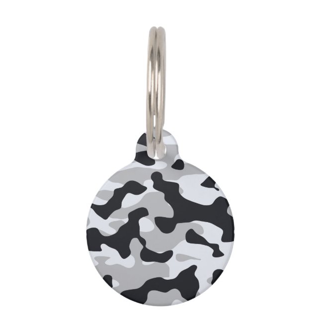 Médaillon Pour Animaux Camouflage urbain à haut contraste (Devant)