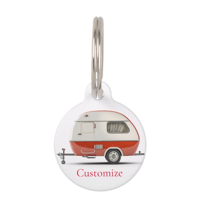 Médaillon Pour Animaux Camper Teardrop Classic Retro Thunder_Cove (Devant)