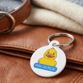 Médaillon Pour Animaux Canard jaune mignon personnalisé