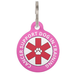 Médaillon Pour Animaux Cancer rose Soutien Chien En Formation