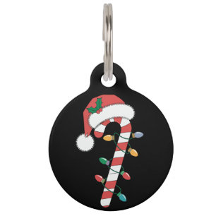 Médaillon Pour Animaux Canne de bonbon de Noël Santa Xmas Enfants 