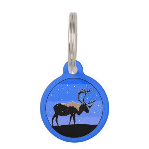 Médaillon Pour Animaux Caribou en hiver - Art original de la faune