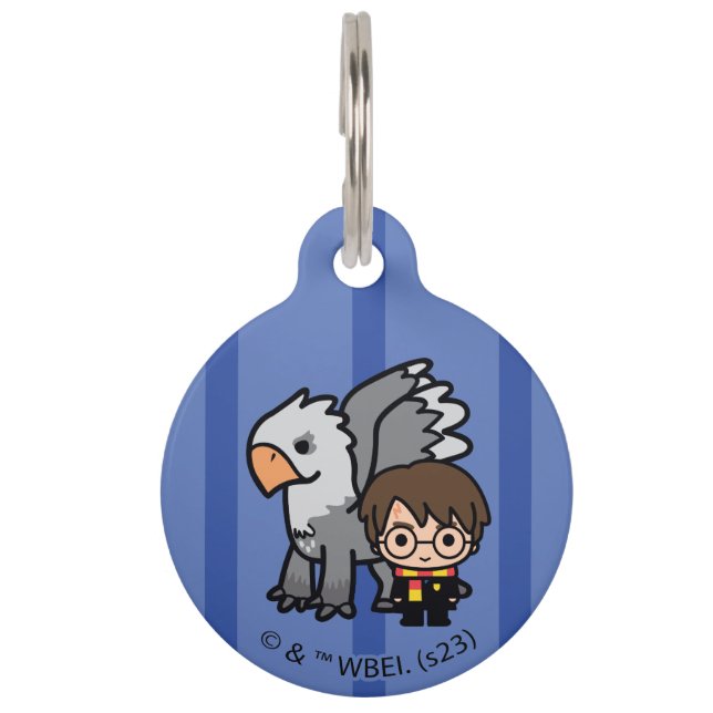 Médaillon Pour Animaux Caricature Harry Potter et Buckbeak (Devant)