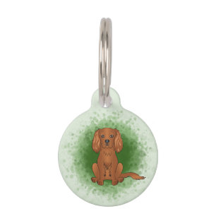 Médaillon Pour Animaux Carlin Cavalier King Charles Spaniel de couleur ru
