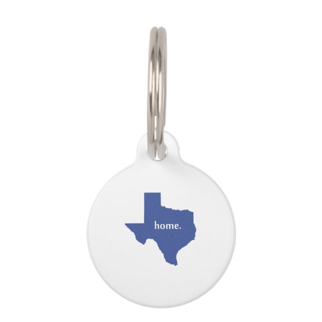 Médaillon Pour Animaux Carte à la maison d'état de silhouette du Texas (Devant)