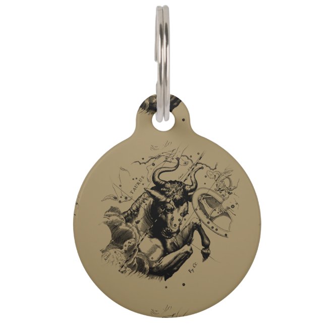 Médaillon Pour Animaux Carte de la constellation de Taurus par Hevelius c (Dos)