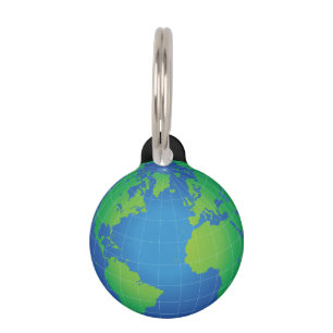 Médaillon Pour Animaux Carte du monde
