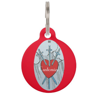 Médaillon Pour Animaux Carte Tarot 3 épées Thunder_Cove